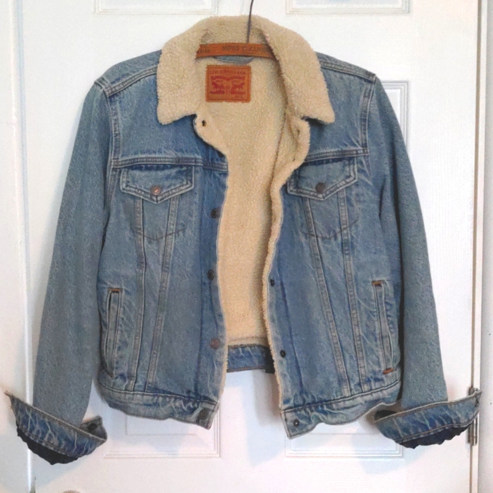 Levi's denim shearling jacket